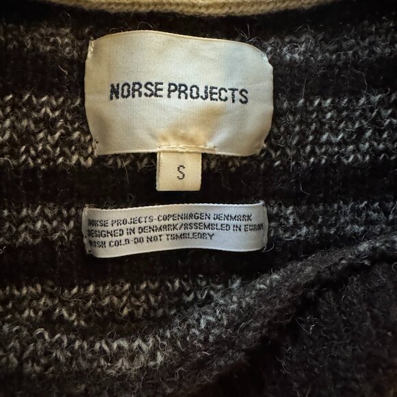 NORSE PROJECTS FAIR ISLE WINTER SWEATER SIZE SMALL 100% pure wool - Picture 11 of 11